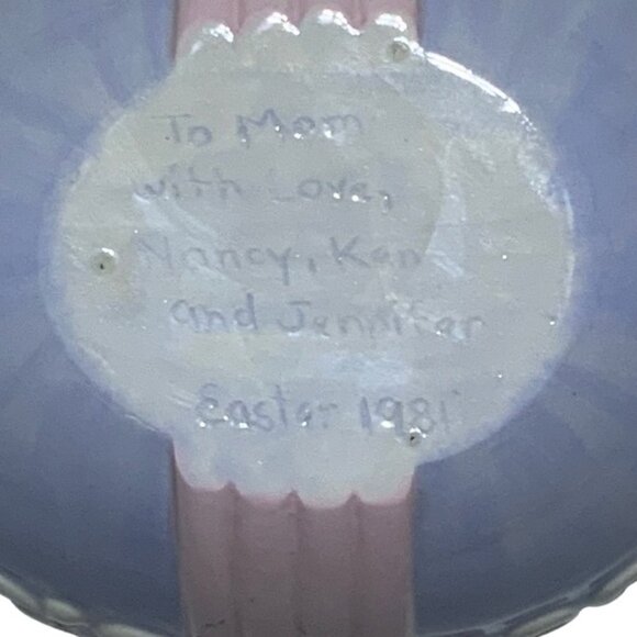 Vintage Hand Painted Easter Egg Candy Dish Trinket Dish Jar Functional Art 1981 - Picture 10 of 16